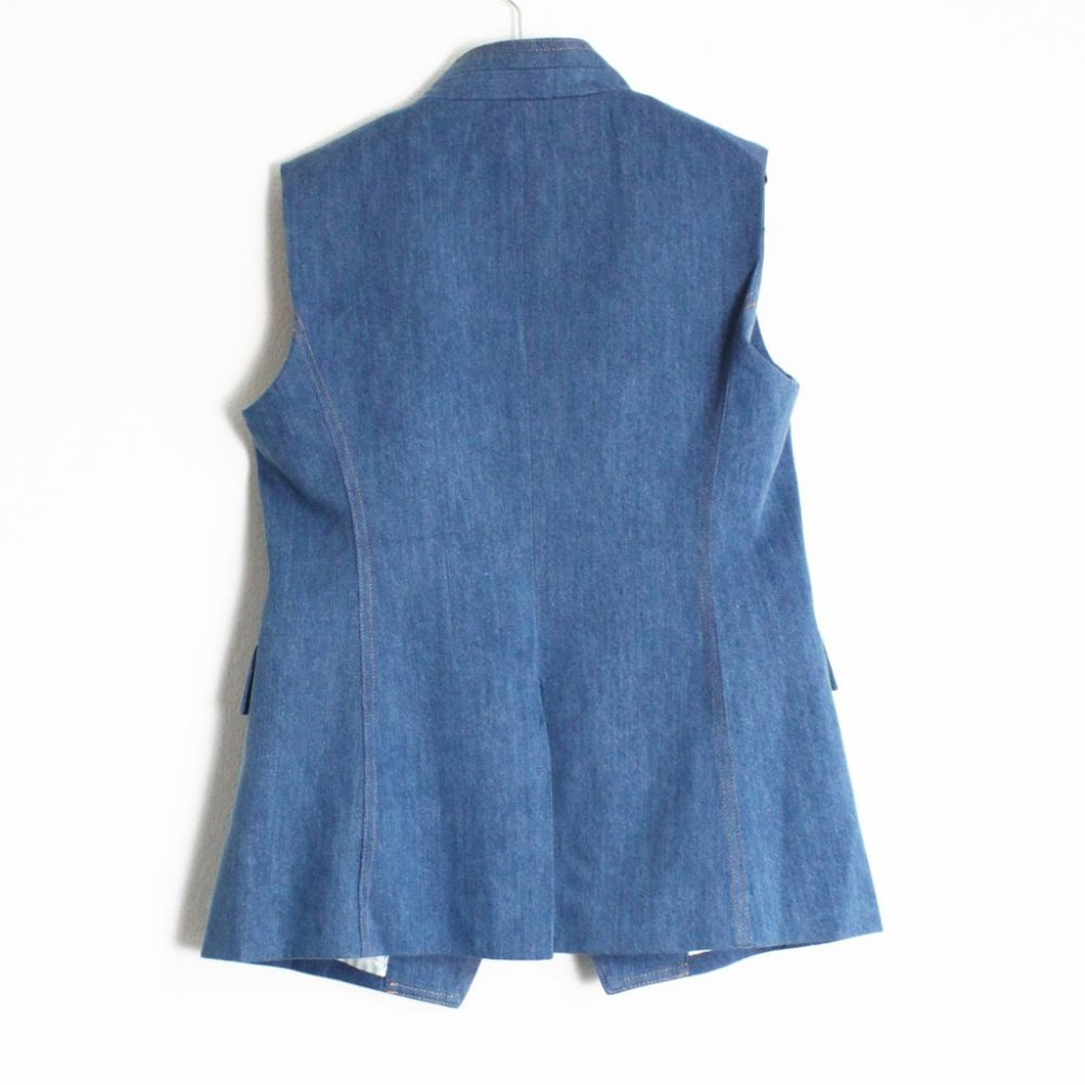 Veronica Beard Blue Double-Breasted Vest - Picture 2 of 11